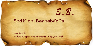Spáth Barnabás névjegykártya